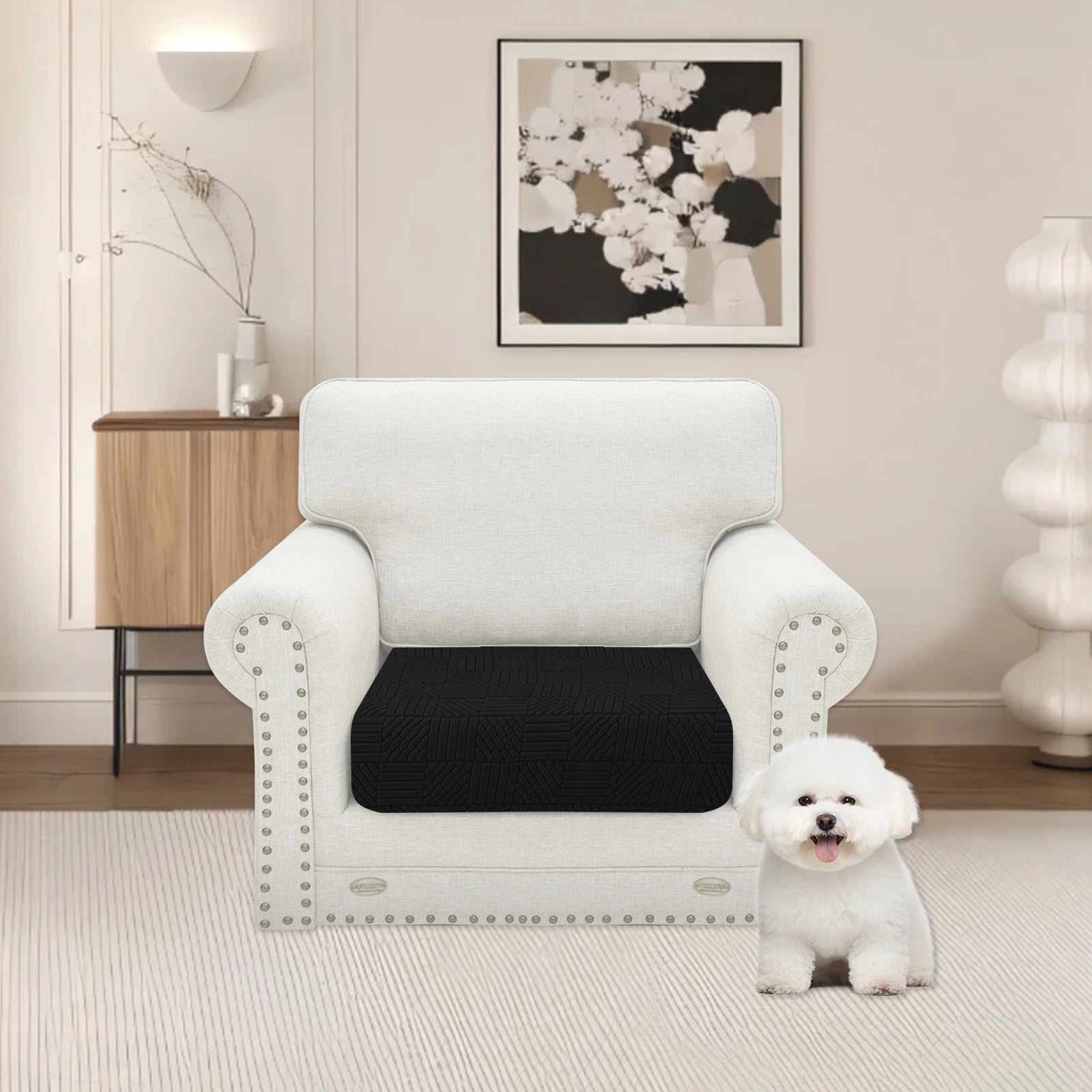 YSTYLE Stretch Sofa Seat Cover 1 Seater Geometric Pattern-YSTYLE