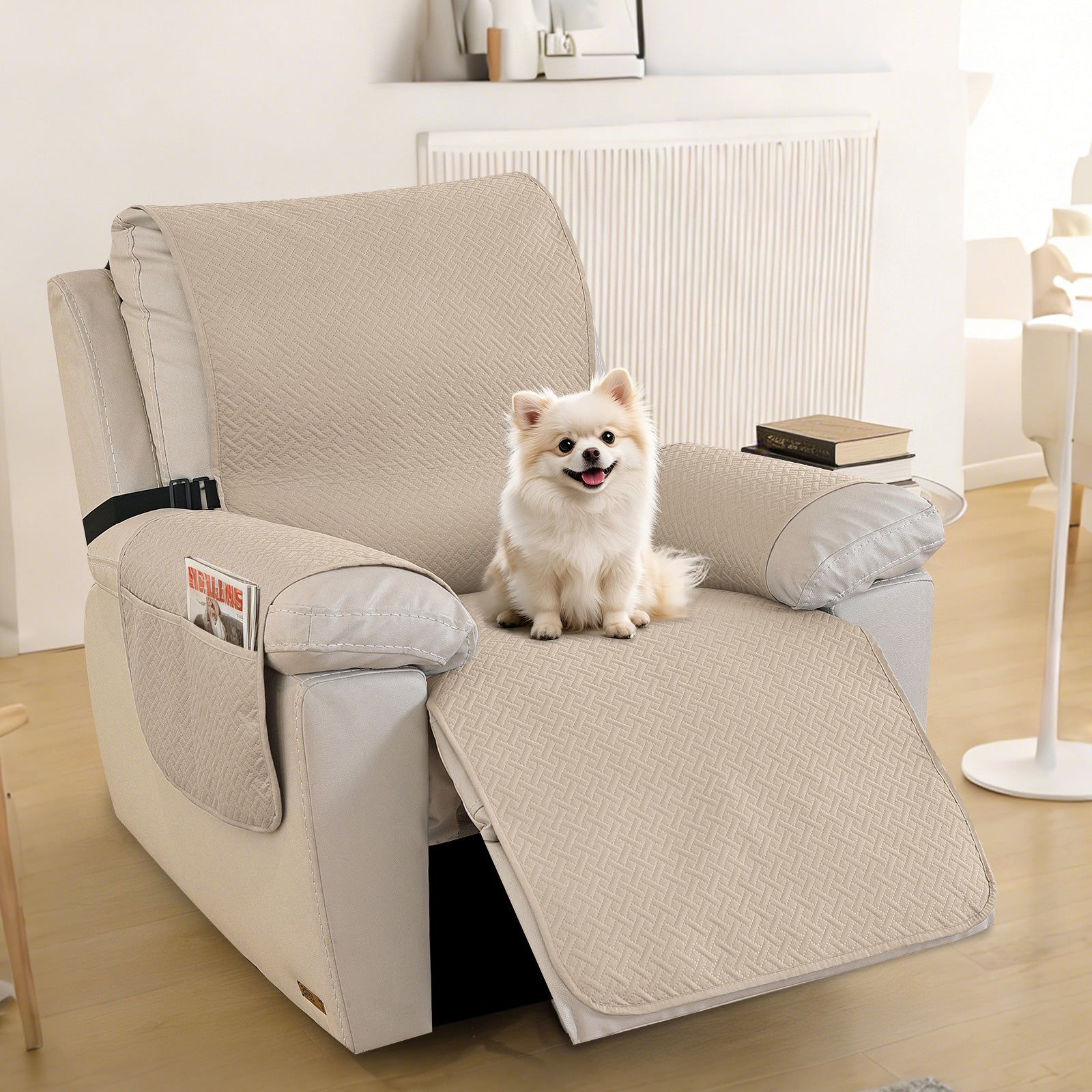 imperméable Armchair couverture with antidérapant Back and Side Pockets