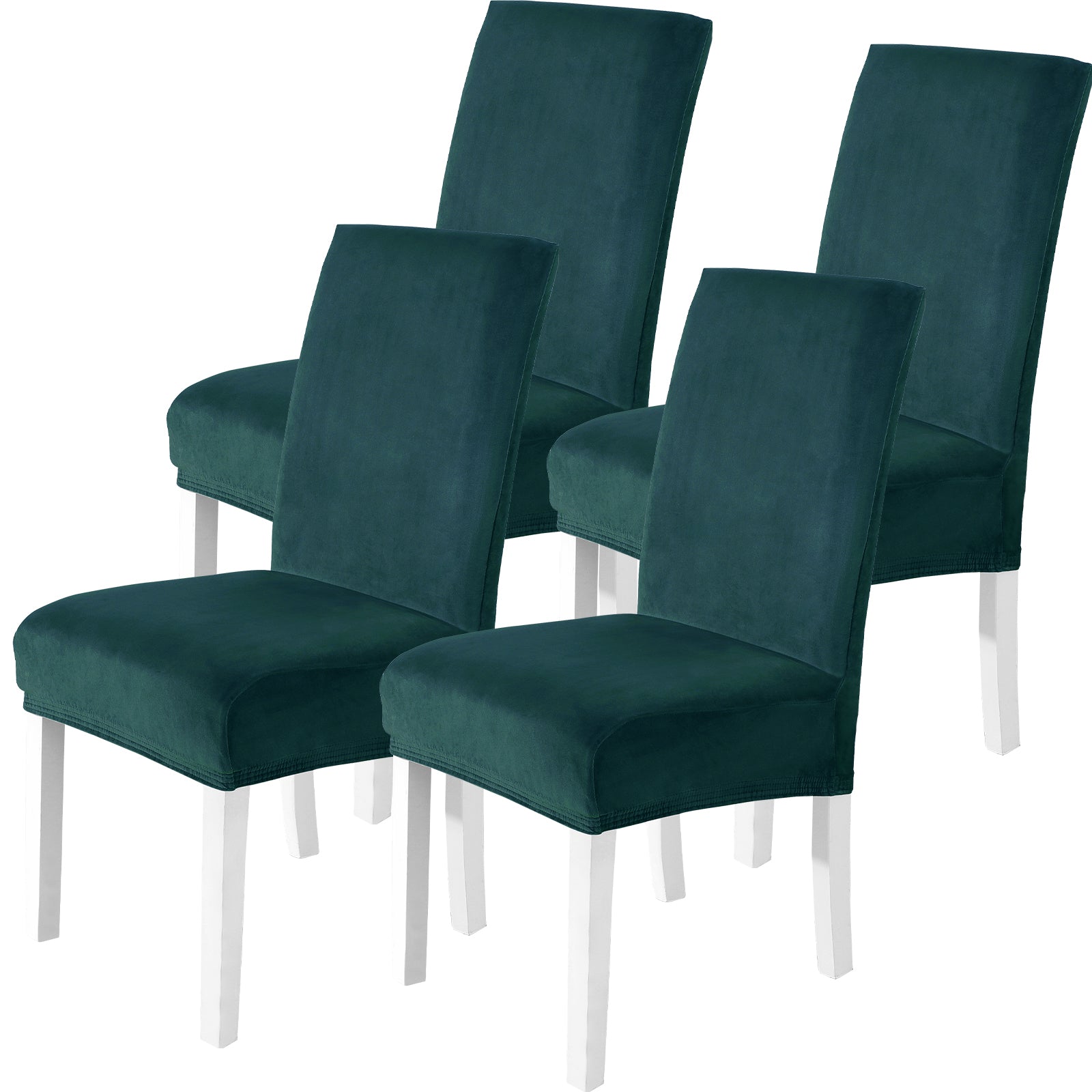 YSTYLE 4 Pieces velours élastique Chair couvertures with Backrest