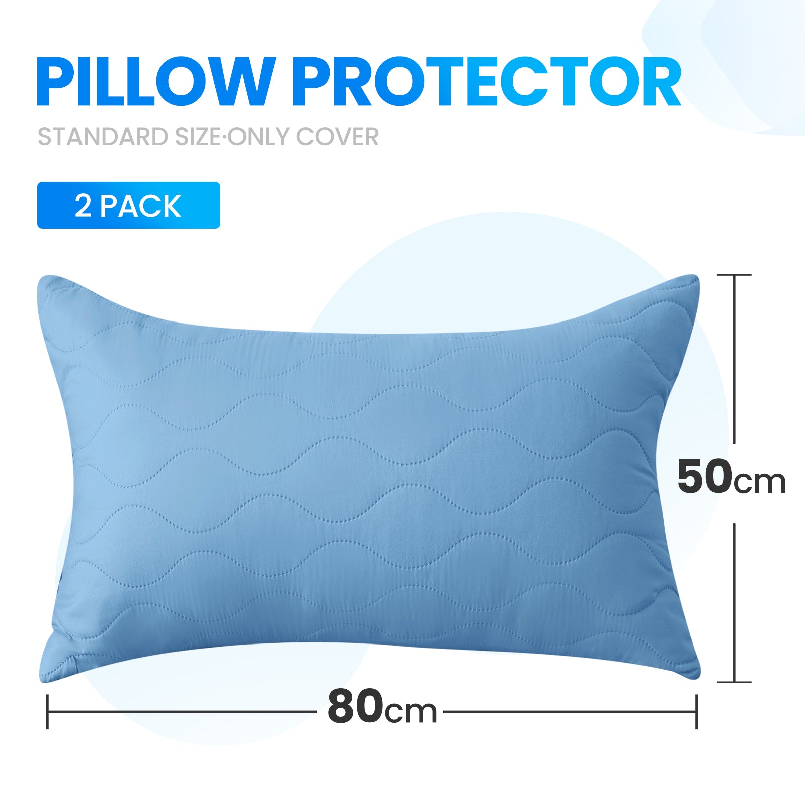 YSTYLE 2 Waterproof Pillowcases 50x80cm Breathable Anti Mite-YSTYLE