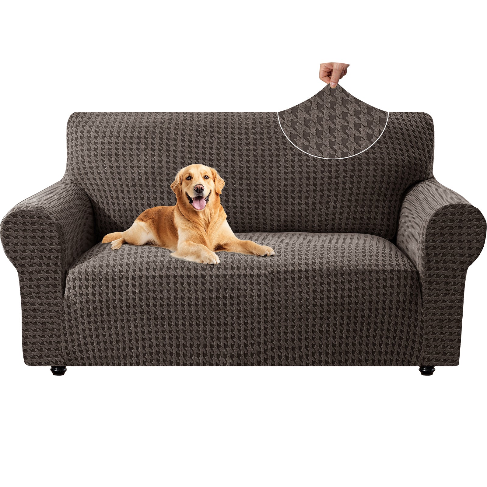 Ystyle 2-Seat Sofa Cover with Armrests, Elastic Universal Seat Cover, Anti-Scratch Universal Sofa Cover, Anti-Slip Washable Sofa Protector, Stain-Resistant