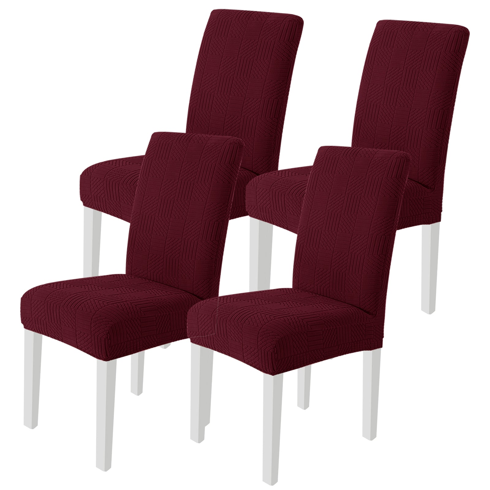 YSTYLE 4 Stück Stretch-Esszimmerstuhlbezüge 48-70 cm Rückenhöhe