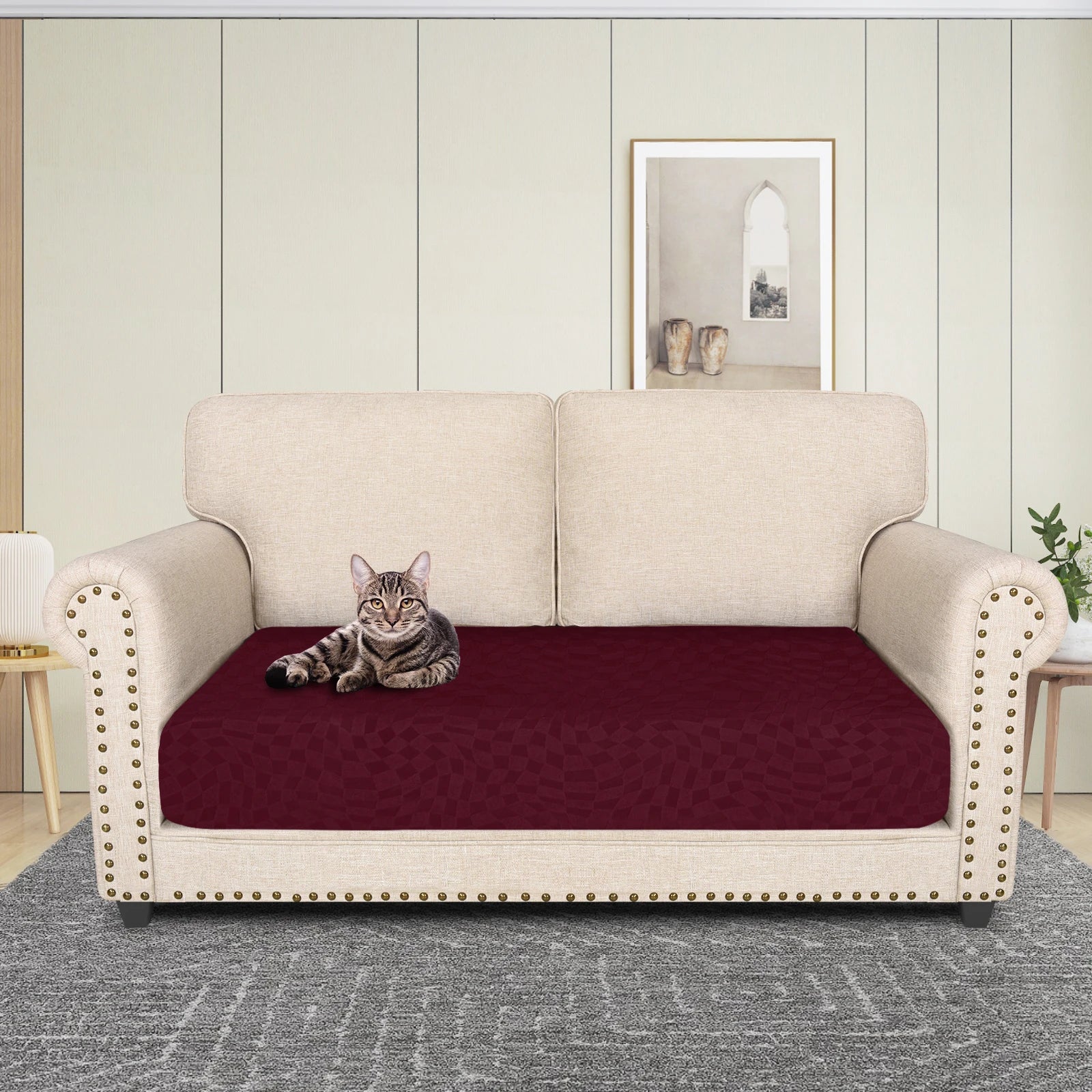 YSTYLE Stretch Sofa Seat Cover2 Seater Geometric Anti Slip-YSTYLE