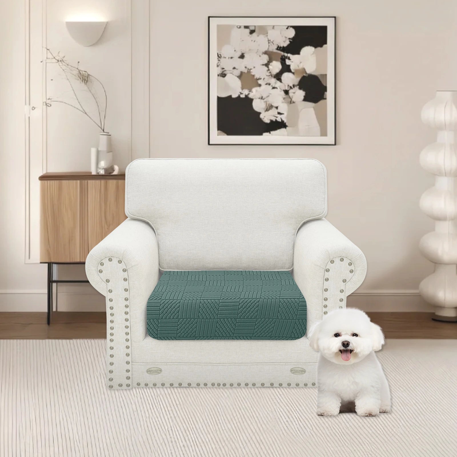 YSTYLE 1 Piece Sofa Cushion Cover – Stretch Fit, Elastic Bottom, Universal Use, Anti-Slip, Full Protection-Five Line