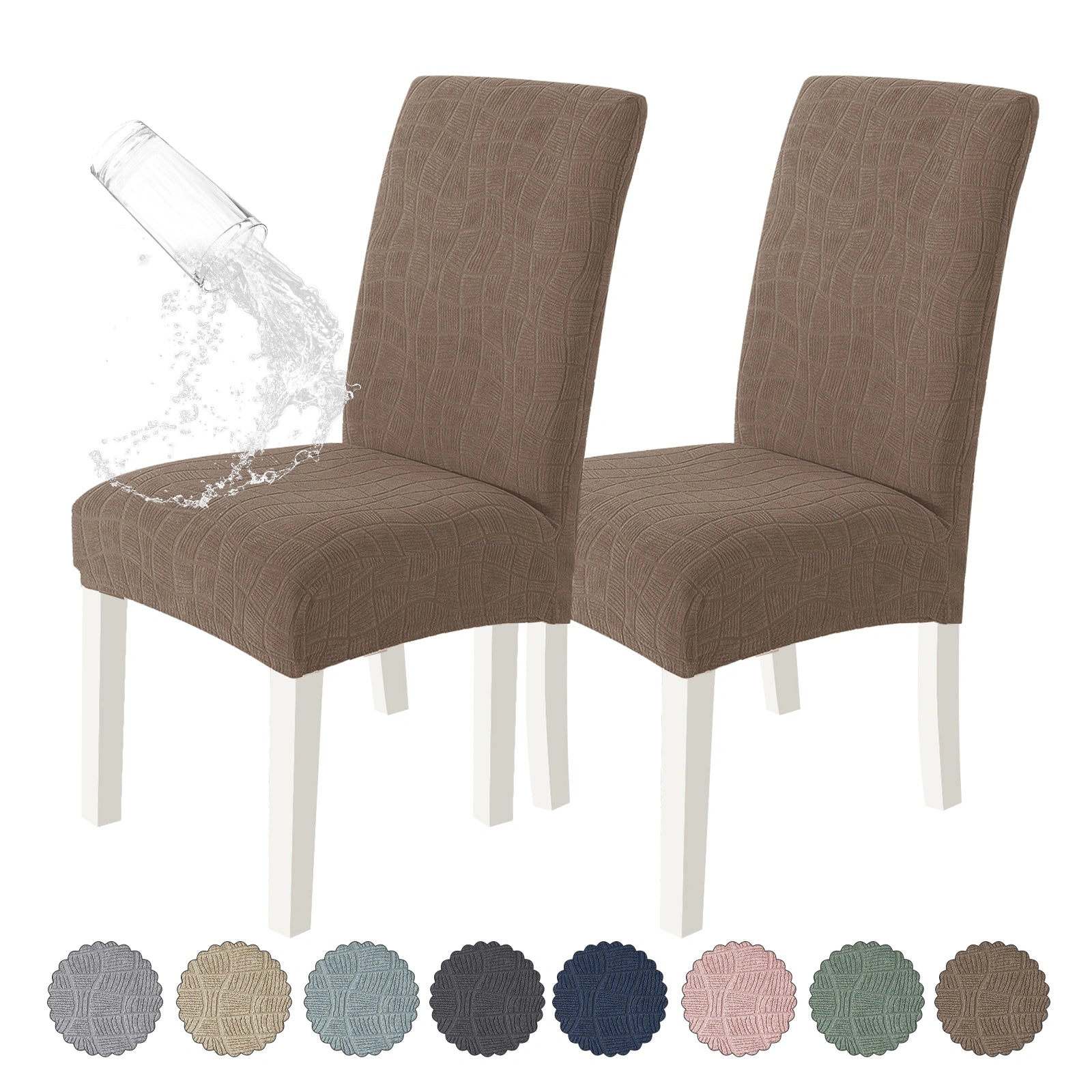 YSTYLE 6 Pieces Universal Stretch Chair Covers with Backrest-YSTYLE