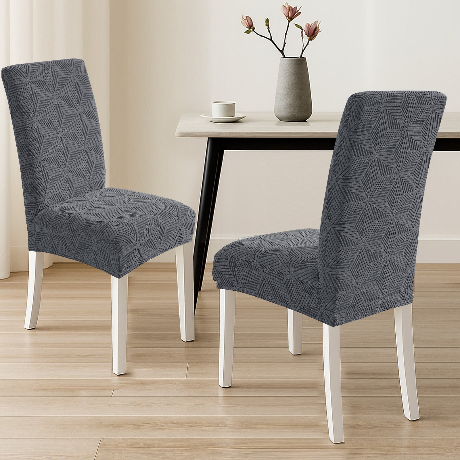 Ystyle 2-Piece Chair Covers with Backrest, Elastic Slipcovers, Universal Living Room Kitchen Chair Protectors, Cat Scratch-Resistant Modern Stain-Proof Dining Chair Covers