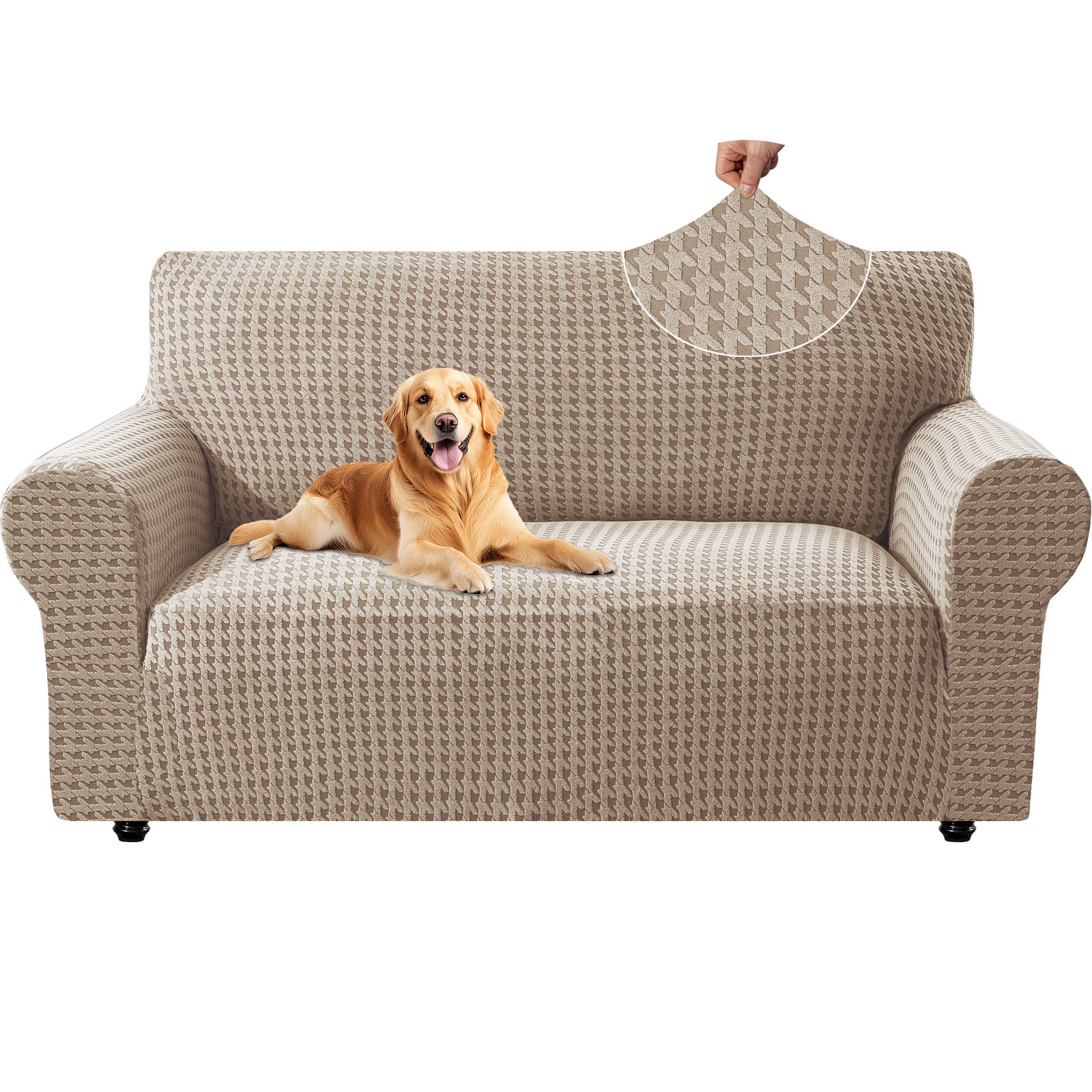 Ystyle 2-Seat Sofa Cover with Armrests, Elastic Universal Seat Cover, Anti-Scratch Universal Sofa Cover, Anti-Slip Washable Sofa Protector, Stain-Resistant