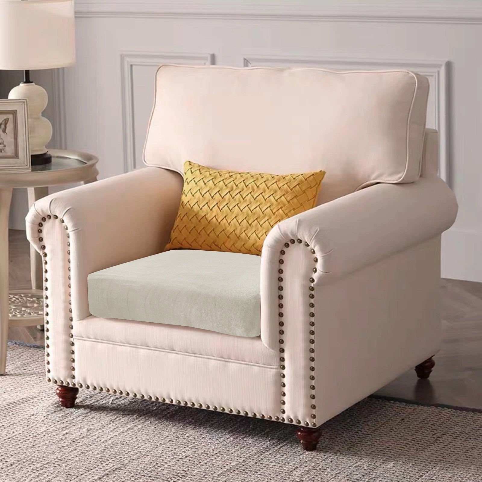 YSTYLE 1 Piece Velvet Cushion Cover – Stretch Fit, Anti-Slip, Universal for Separate Sofa Cushions