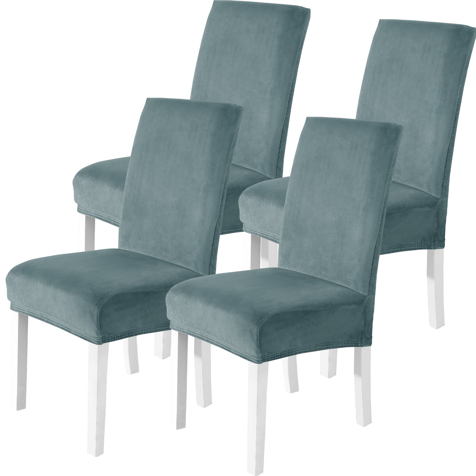 YSTYLE 4 pezzi di coprisedie in velluto elasticizzato con schienale