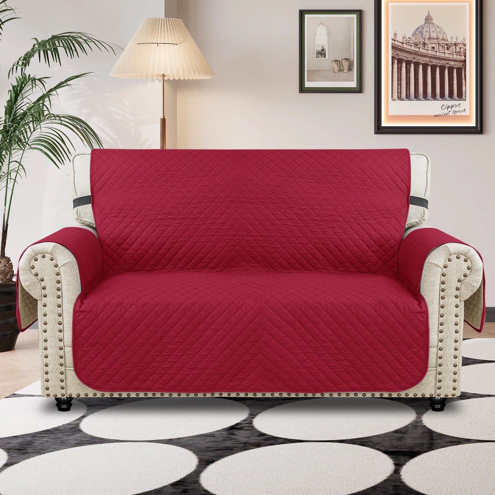 YSTYLE Waterproof 2 Seater Sofa Cover with Armrests Anti-Slip-YSTYLE