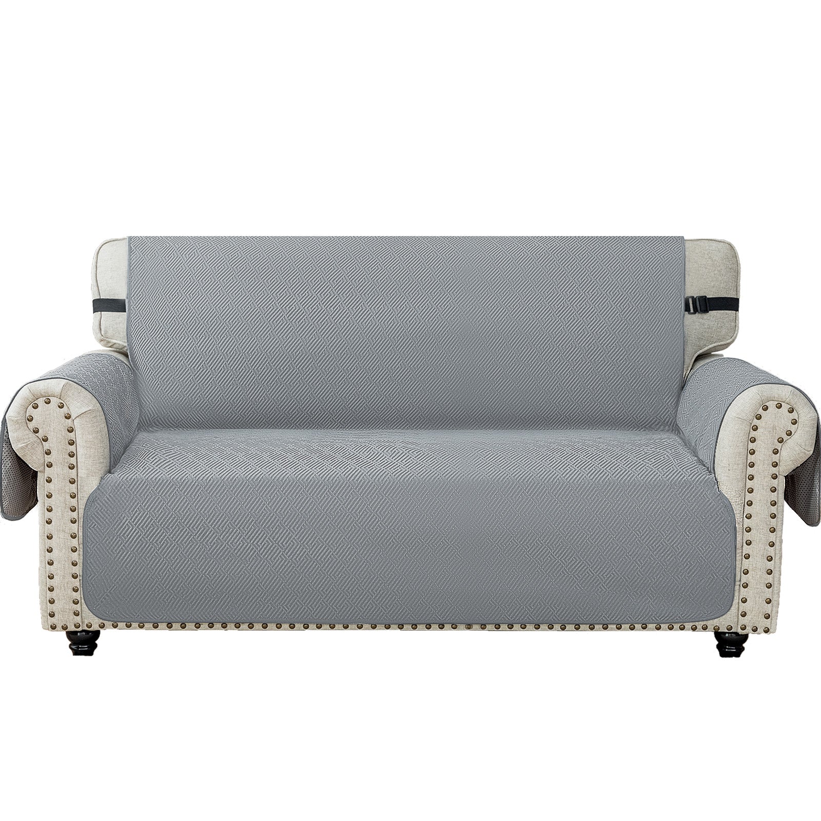 2 Seater Sofa Cover with Armrests in Scratch-Resistant Non-Slip Fabric