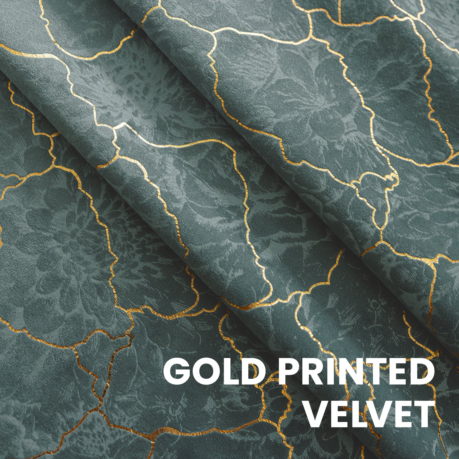 Ystyle 2 Stück Samt Blackout Vorhänge 117x137 cm Gold Druck