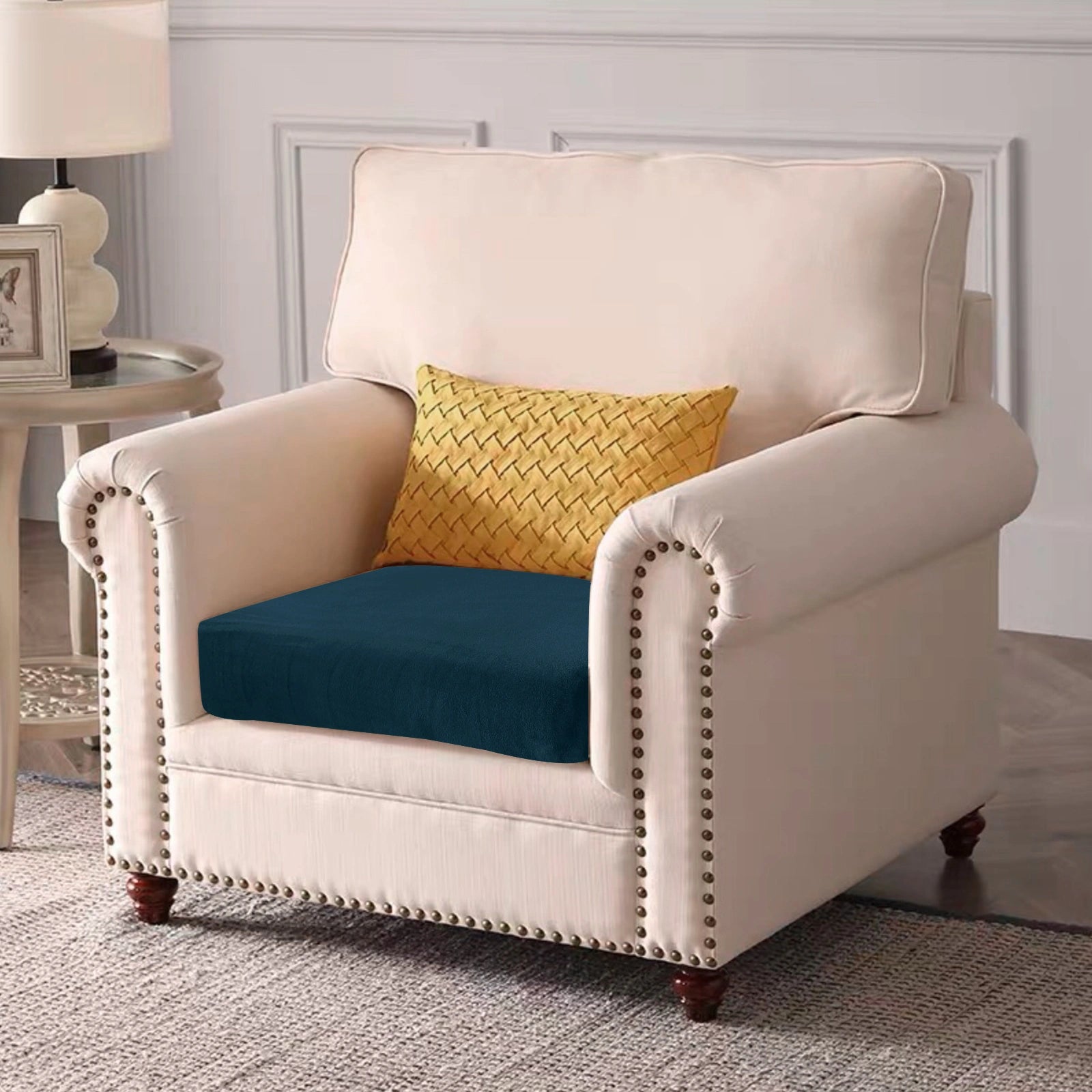 YSTYLE 1 Piece Velvet Cushion Cover – Stretch Fit, Anti-Slip, Universal for Separate Sofa Cushions