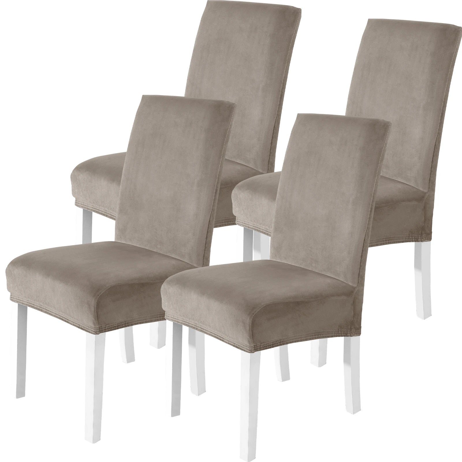 YSTYLE 6 Pieces Velvet Stretch Chair Covers with Backrest-YSTYLE