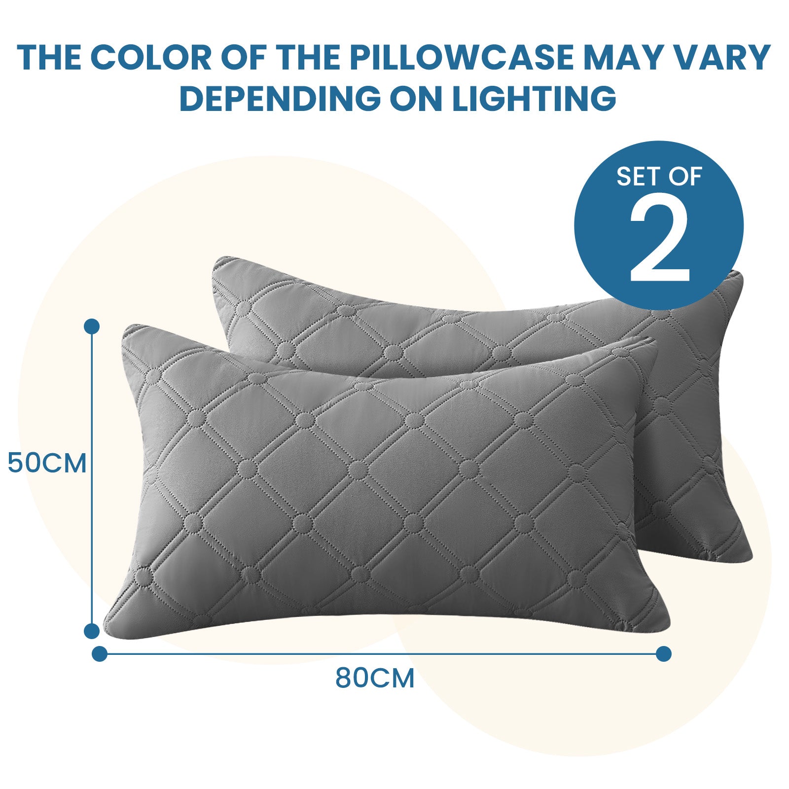 Ystyle Waterproof Pillow Protectors 50x80 cm Set of 2, Scratch-Resistant Pillowcase Covers