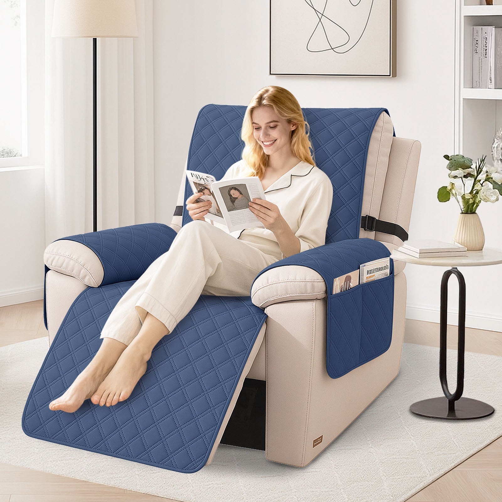 YSTYLE Waterproof Armchair Cover with Pockets and Non Slip Backing-YSTYLE