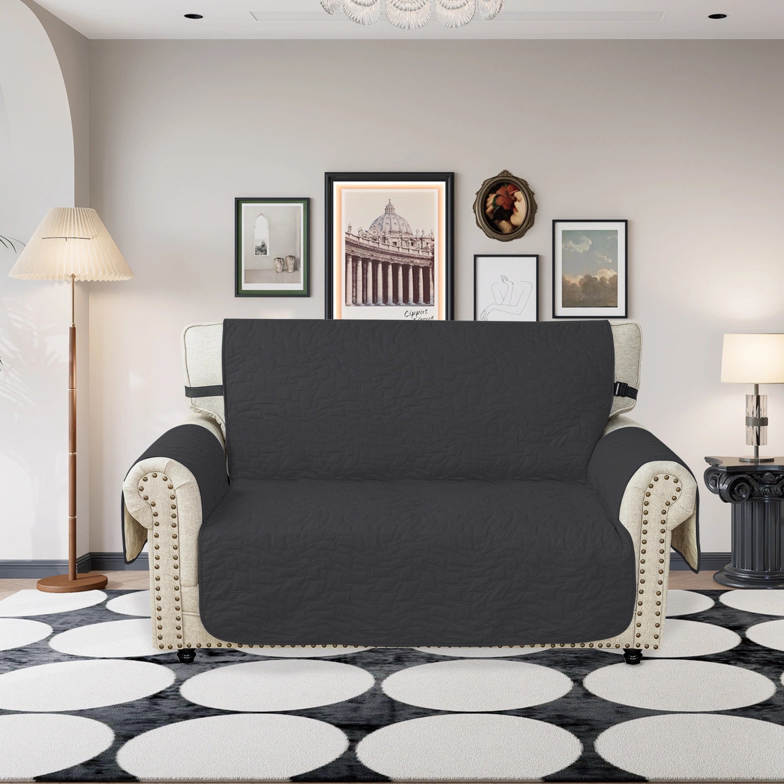 YSTYLE Waterproof 2 Seater Sofa Cover with Armrests Anti-Slip-YSTYLE