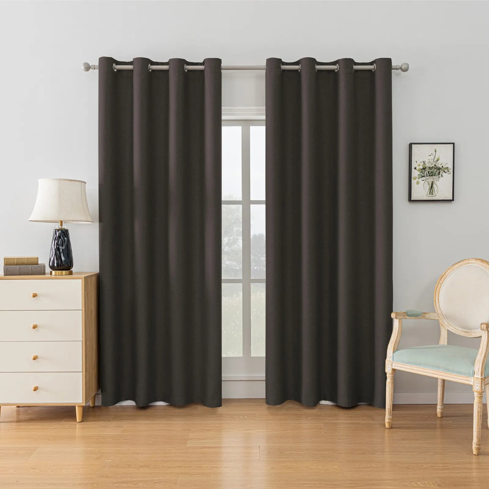 YSTYLE Velvet Curtains – 2 pcs, Blackout, Thermal Insulated, Modern Eyelet Drapes