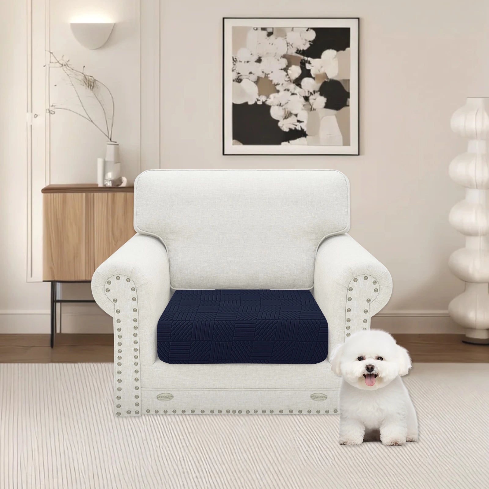 YSTYLE Stretch Sofa Seat Cover 1 Seater Geometric Pattern-YSTYLE