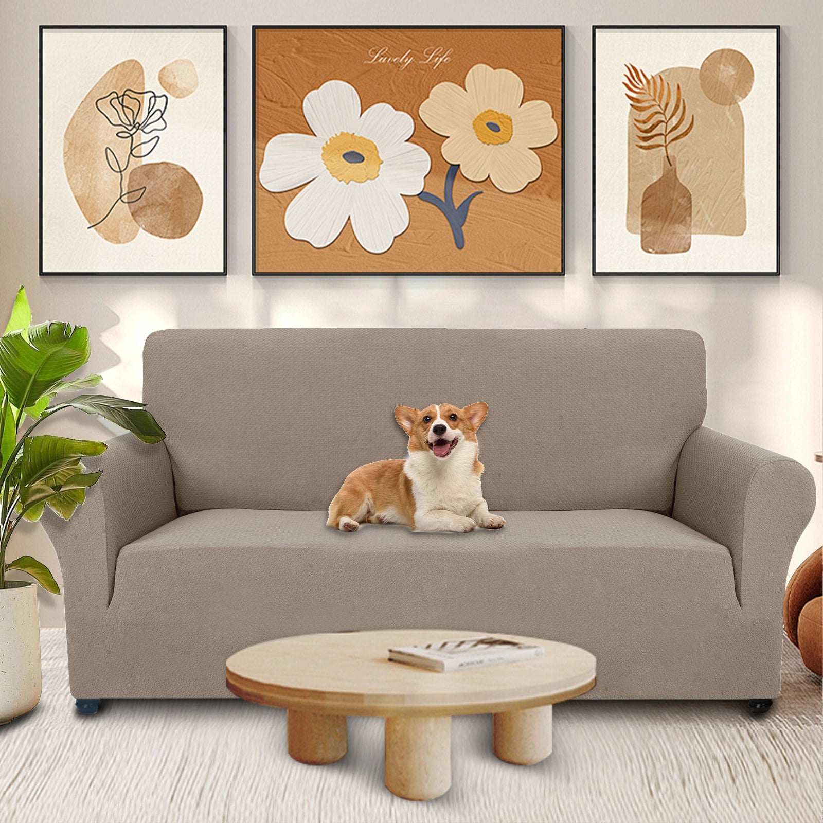 YSTYLE Stretch 2 Seater Sofa Cover Jacquard Anti-Slip-YSTYLE