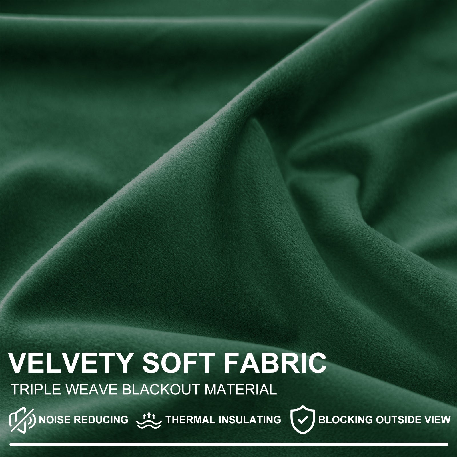 YSTYLE 2 Pieces Velvet Blackout Curtains Thermal Insulated-YSTYLE