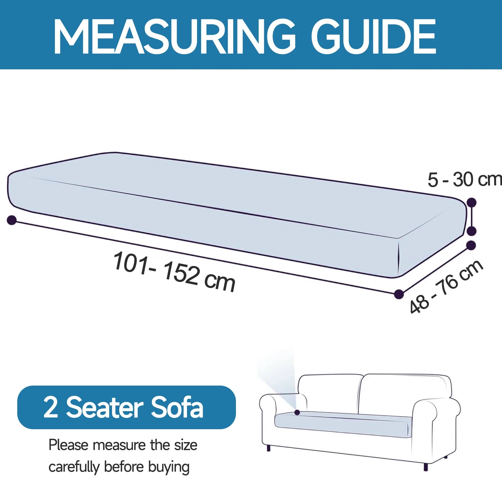YSTYLE Stretch Sofa Seat Cover2 Seater Geometric Anti Slip-YSTYLE