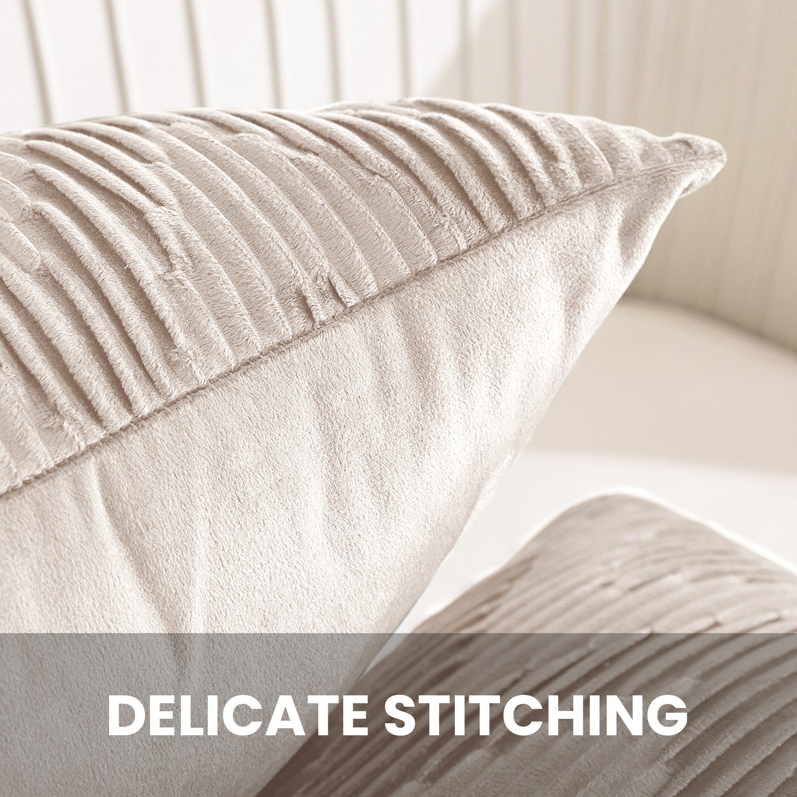 Ystyle 2 Pieces Cushion Covers Sofa 50 x 50 cm Velvet Minimalist Cushion Covers Invisible Zipper Decorative Cushion Covers for Sofa Living Room Bedroom