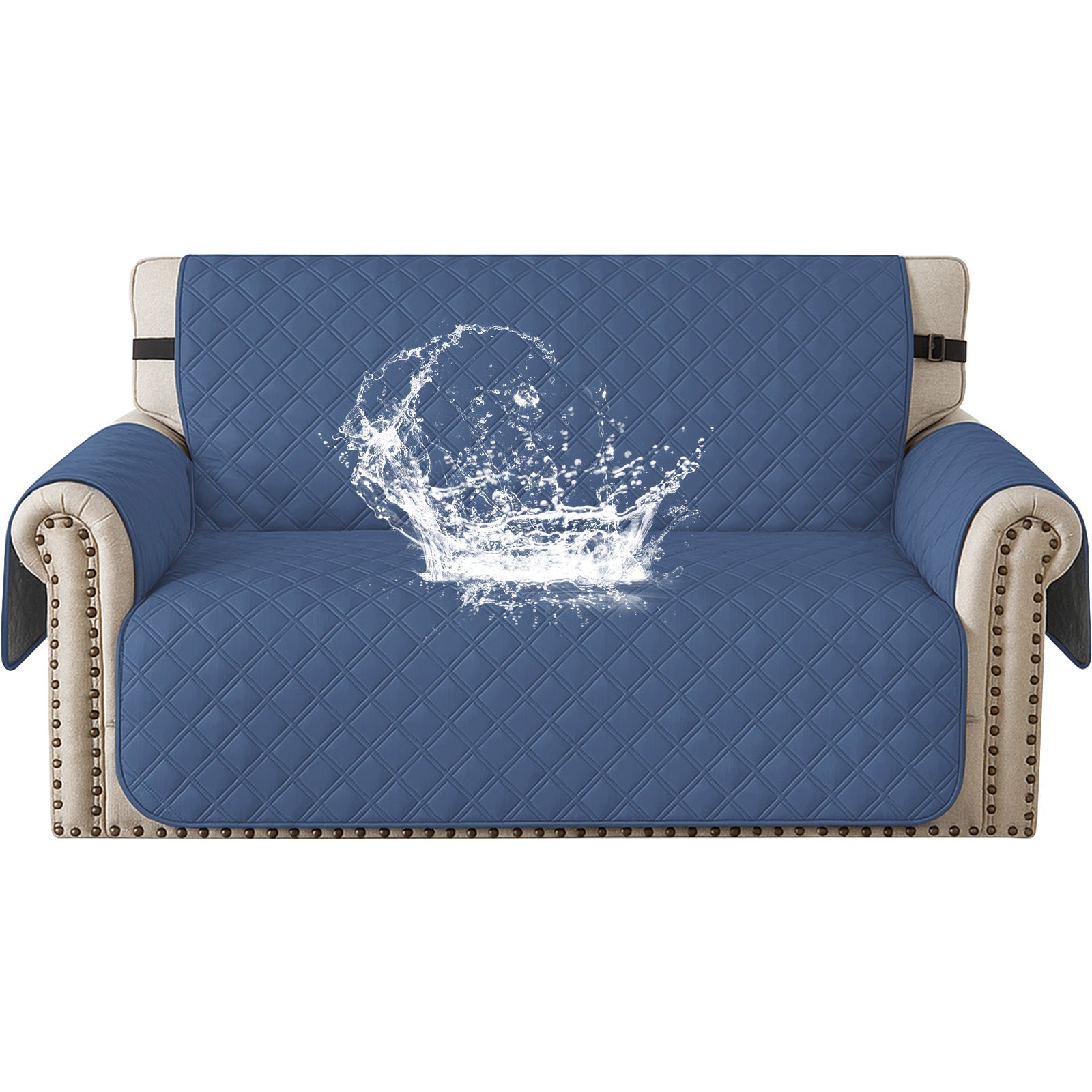 Ystyle 100% Waterproof 2 Seater Sofa Cover with Side Pockets-YSTYLE
