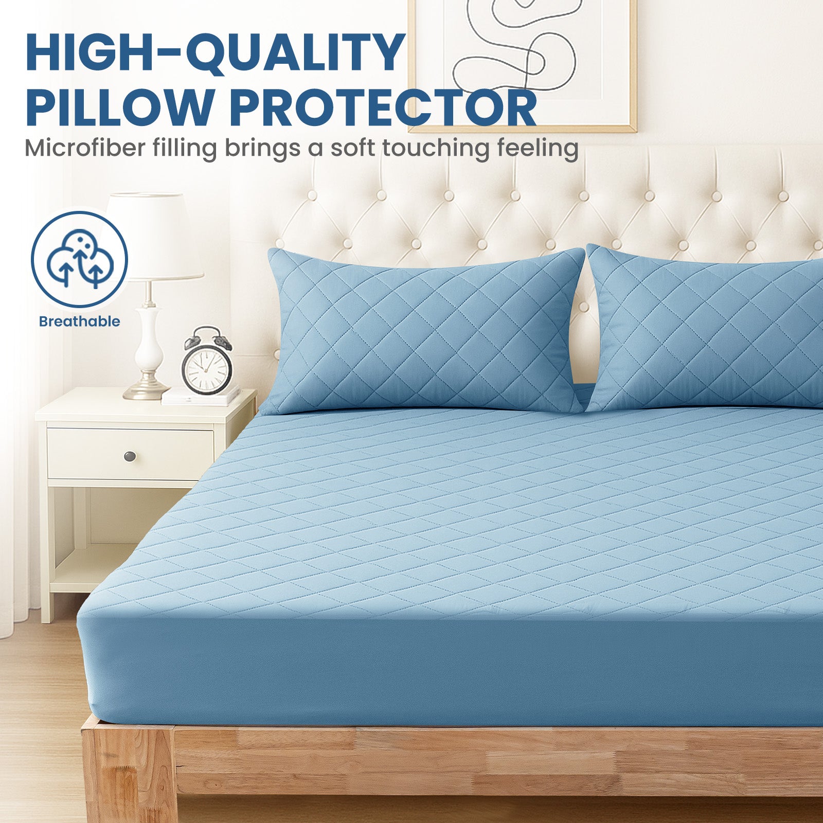 YSTYLE 2 Pieces Waterproof Bed Pillowcases 50x80cm Anti Mite-YSTYLE