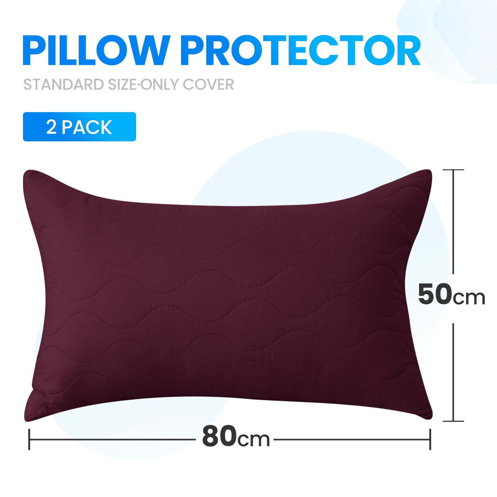 YSTYLE 2 Waterproof Pillowcases 50x80cm Breathable Anti Mite-YSTYLE