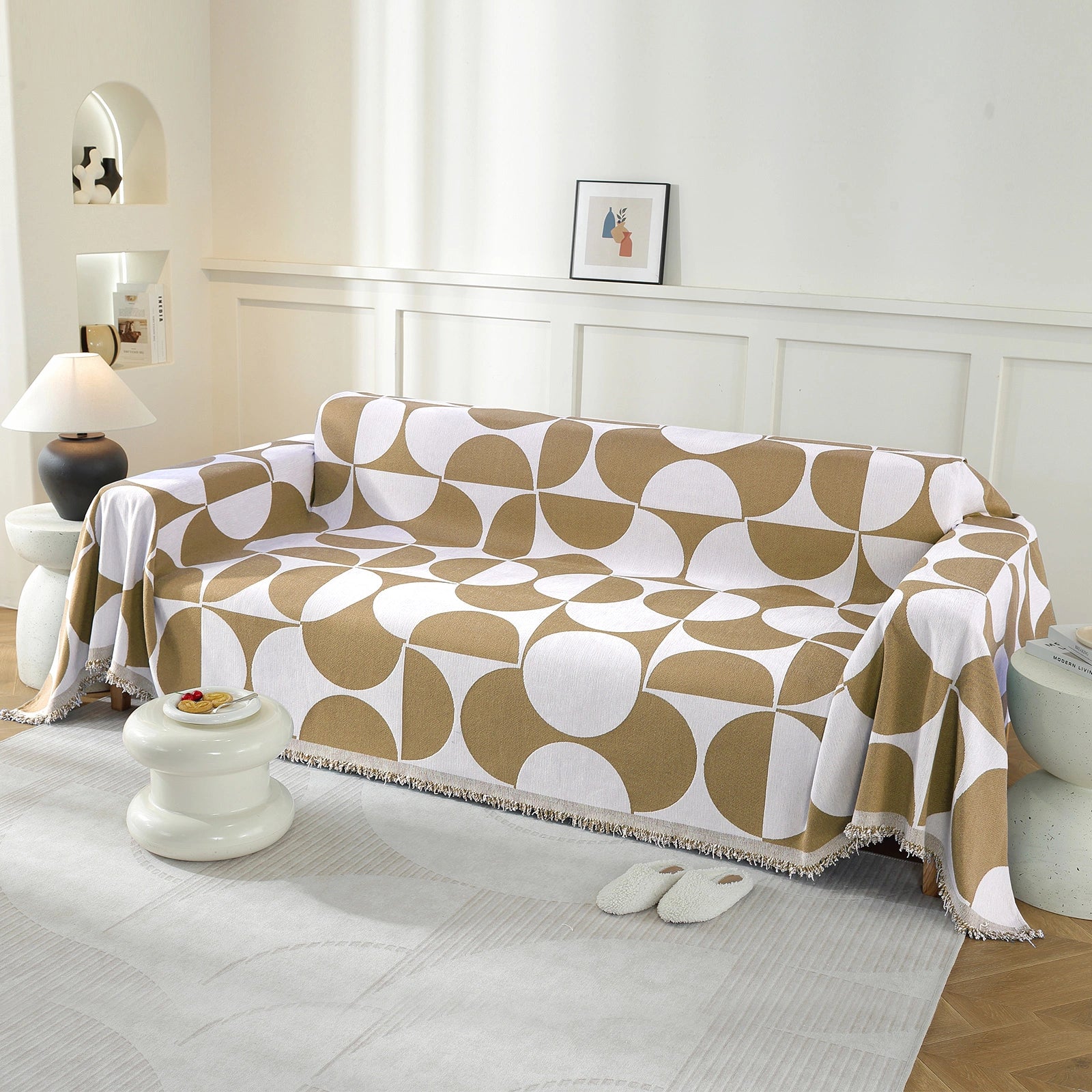 YSTYLE 3 Seater Sofa Blanket,All-in-One Throw, Pet-Friendly & Easy Care,Semi-Circular