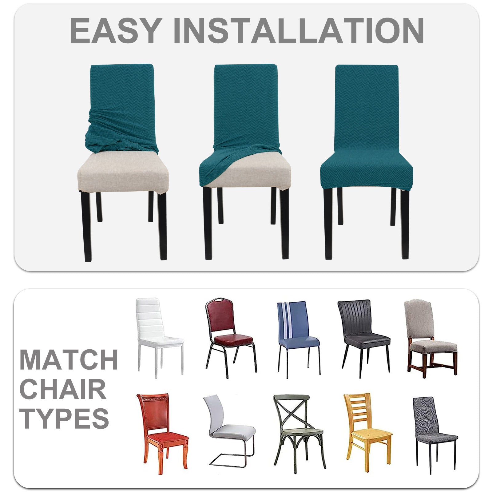 YSTYLE 2 Pieces élastique Dining Chair couvertures Diamond Jacquard