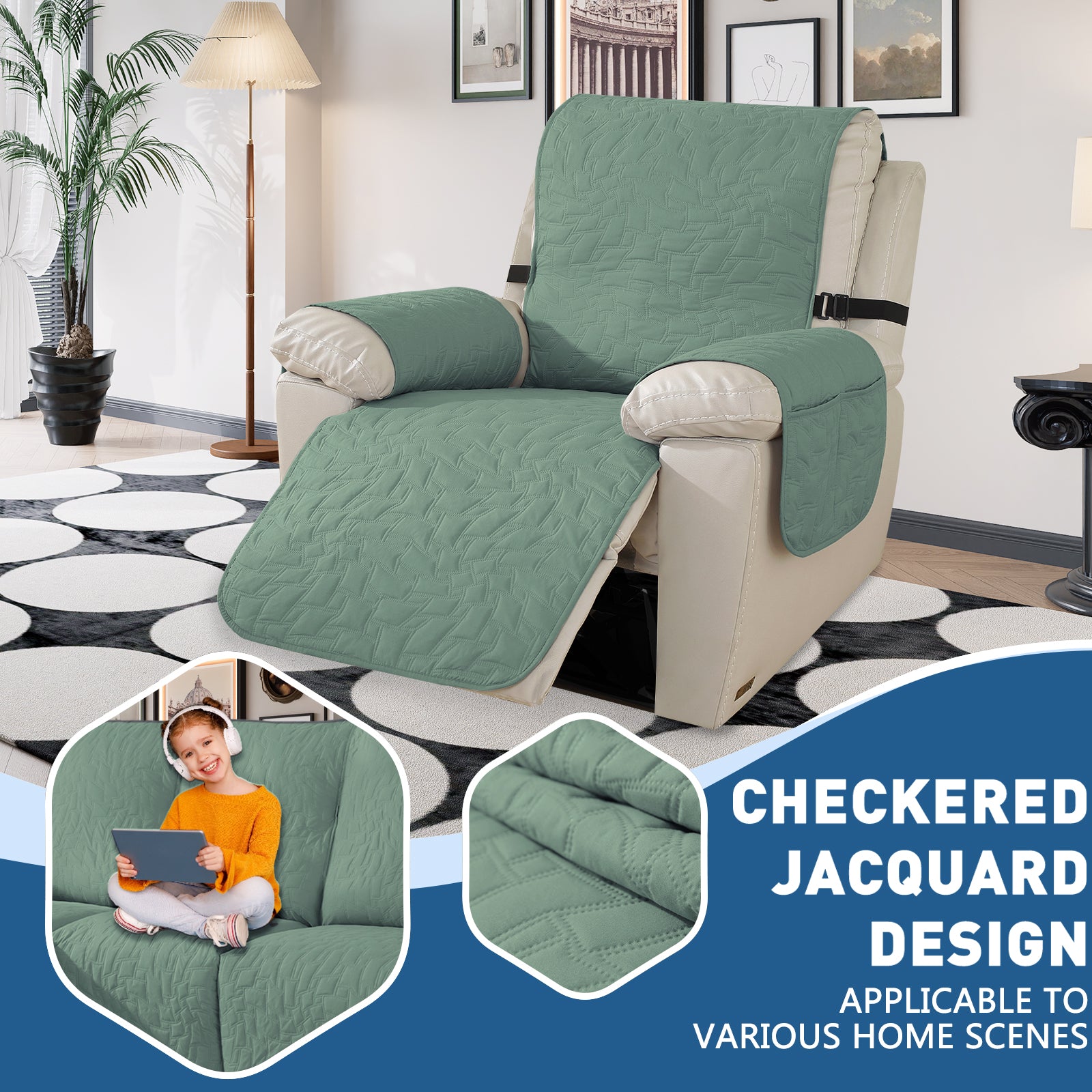 Capa para Sillón Reclinable de 1 Plazas YSTYLE – Impermeable, Antideslizante, Ajuste Elástico con Apoyabrazos