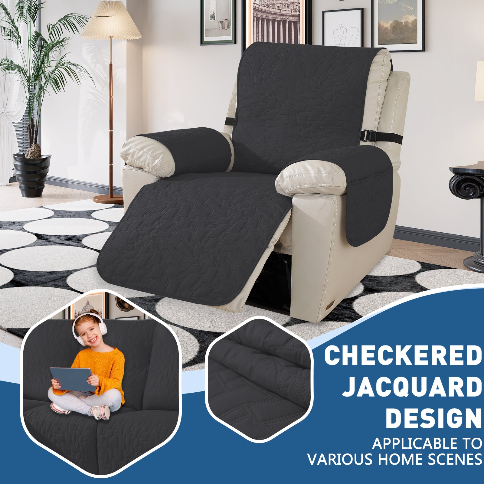 Capa para Sillón Reclinable de 1 Plazas YSTYLE – Impermeable, Antideslizante, Ajuste Elástico con Apoyabrazos