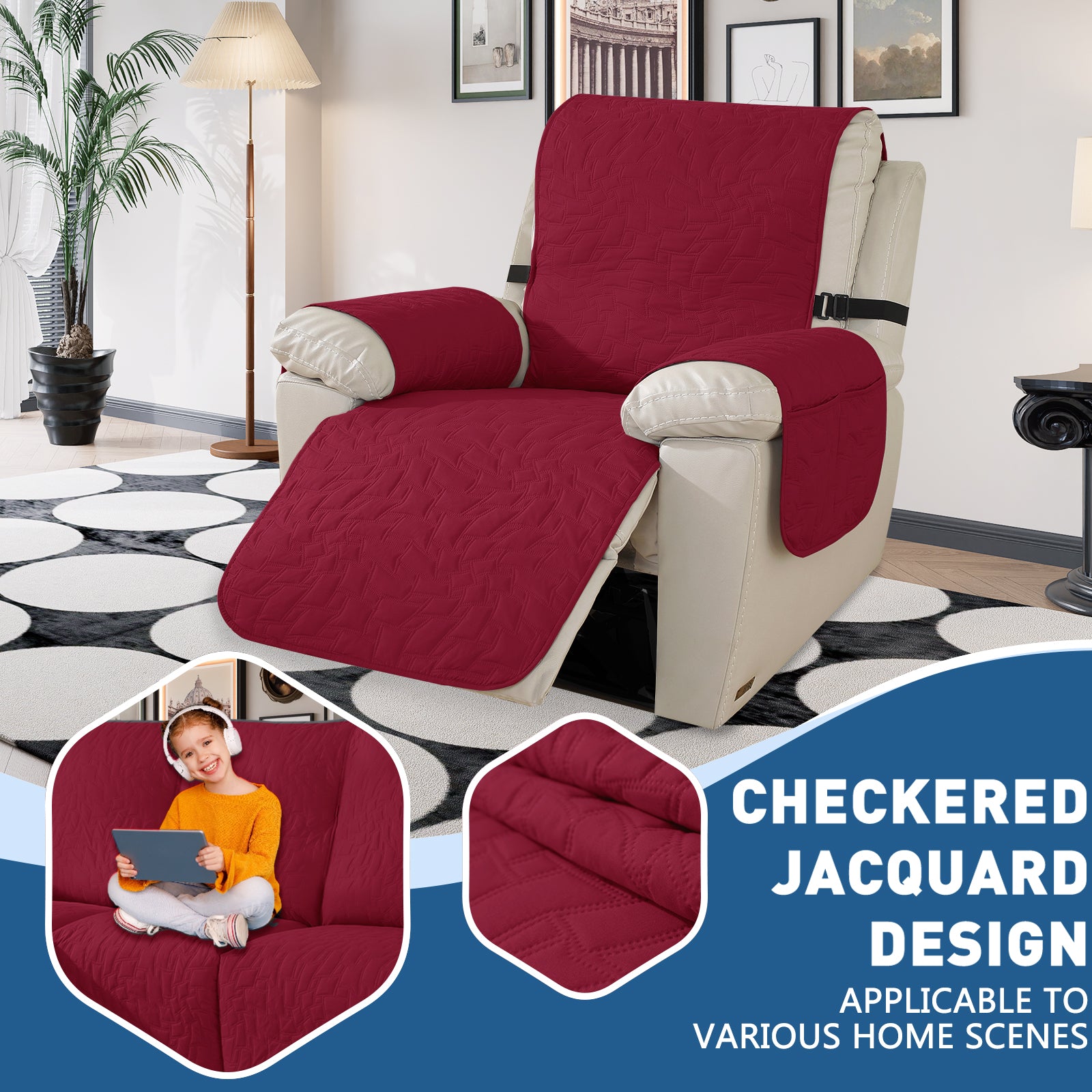YSTYLE imperméable Large Reclining Armchair couverture Non Slip protection
