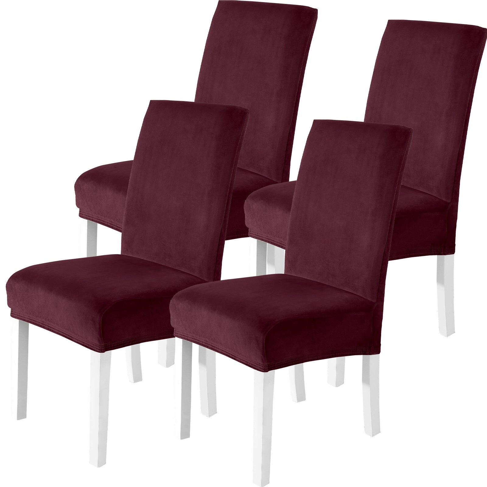 YSTYLE 4 Pieces velours élastique Chair couvertures with Backrest