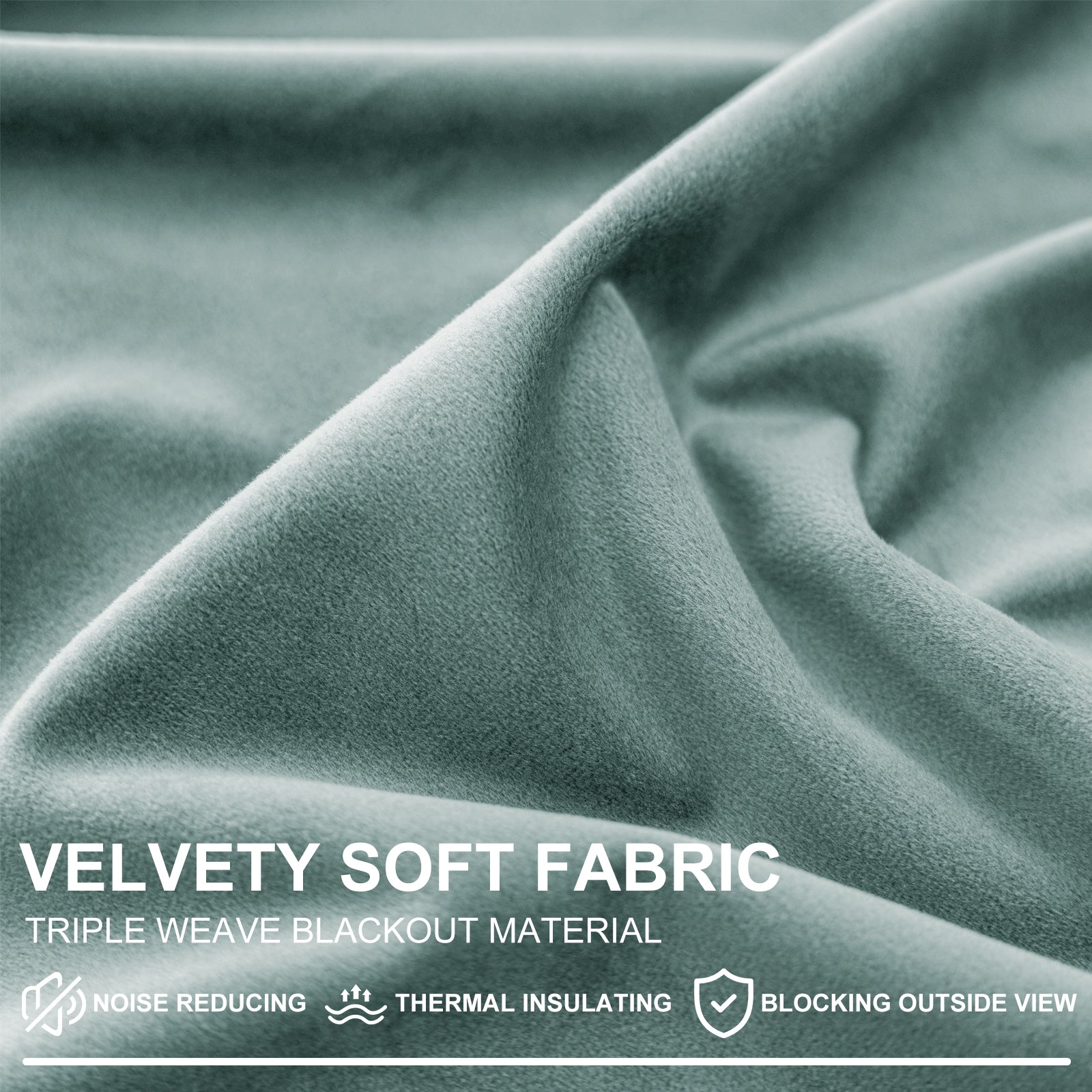 YSTYLE 2 Pieces Velvet Blackout Curtains Thermal Insulated-YSTYLE