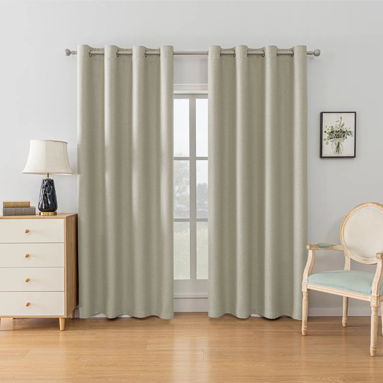 YSTYLE Velvet Curtains – 2 pcs, Blackout, Thermal Insulated, Modern Eyelet Drapes