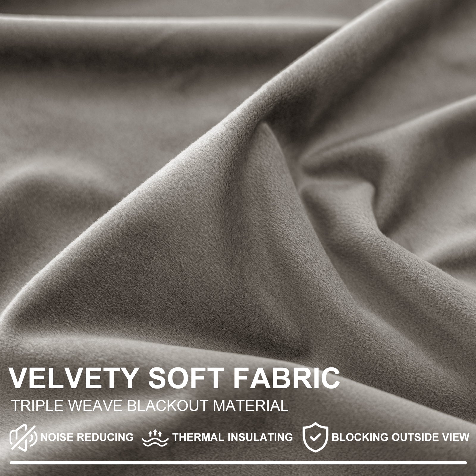 YSTYLE 2 Pieces Velvet Blackout Curtains Thermal Insulated-YSTYLE