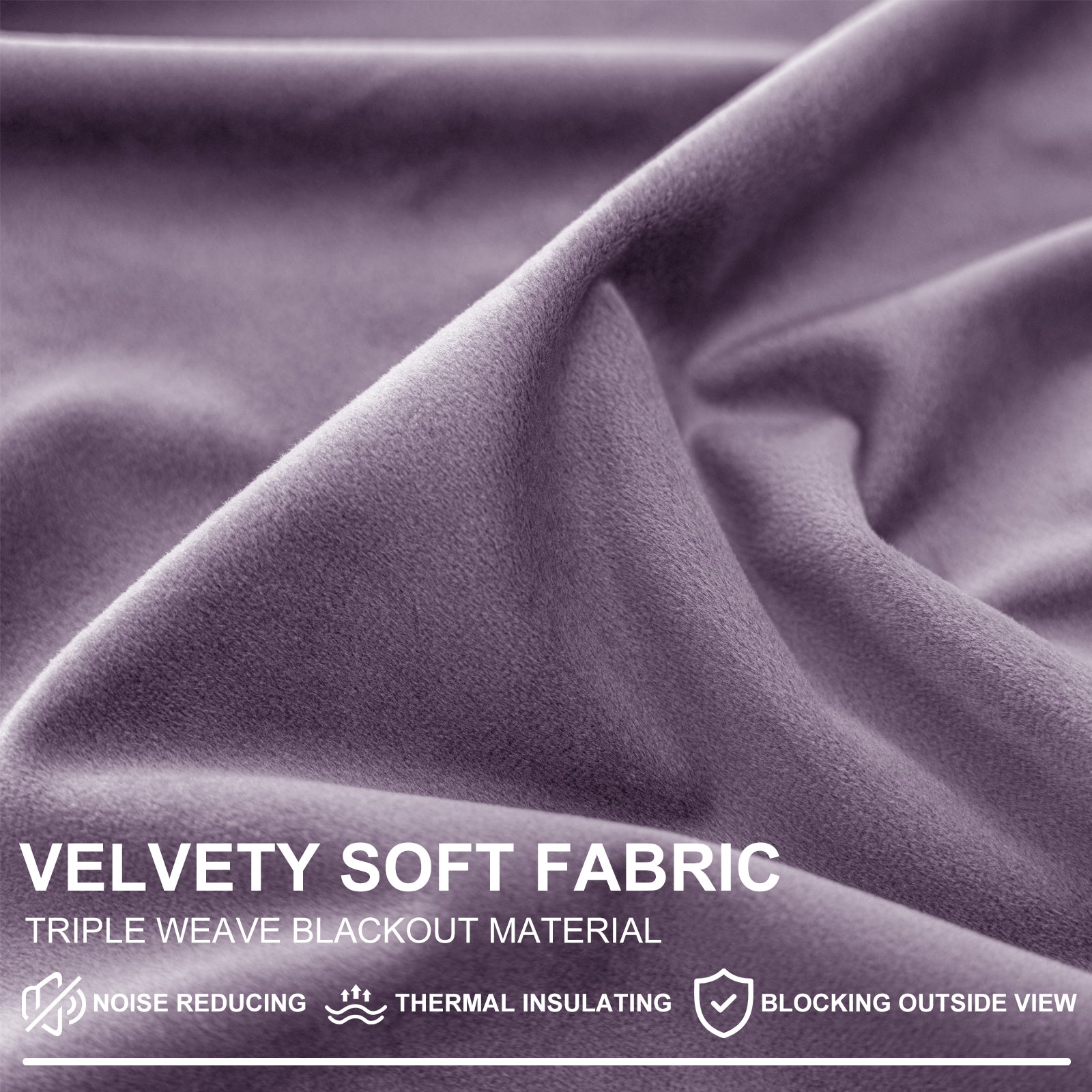 YSTYLE 2 Pieces Velvet Blackout Curtains Thermal Insulated-YSTYLE
