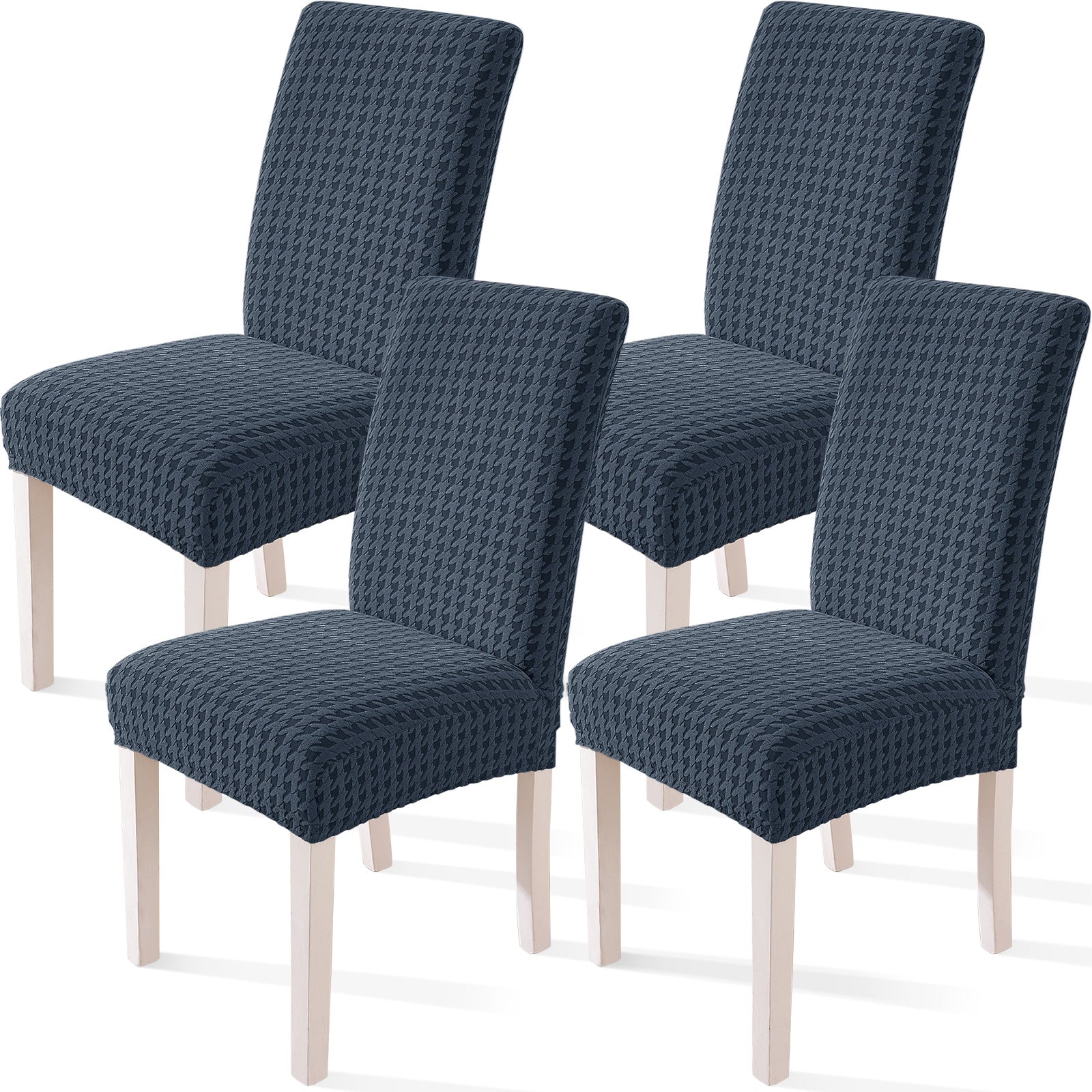 Ystyle 4-Piece Chair Covers with Backrest, Elastic Living Room Kitchen Chair Slipcovers, Universal Stretch Dining Chair Covers, Modern Cat-Scratch Resistant Chair Protectors