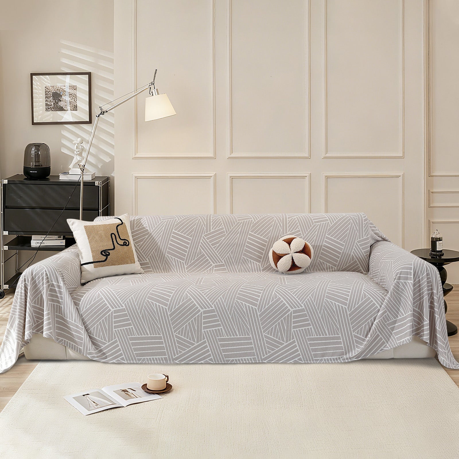 Ystyle Universal 4 Seater Sofa Cover Throw 200x380cm Cationic Fabric-YSTYLE