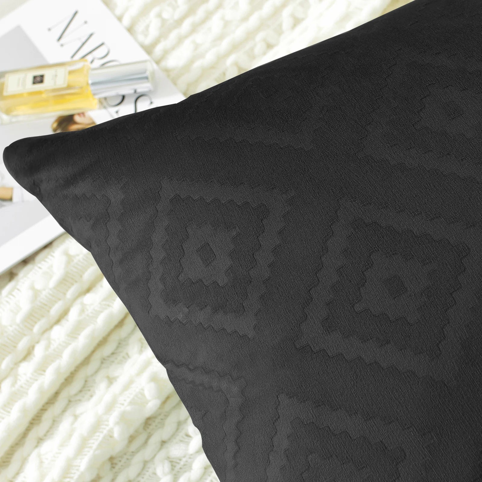 YSTYLE Velvet Sofa Cushion Covers, Decorative Throw Pillow Covers, 2 pcs, Hidden Zipper-Square shape