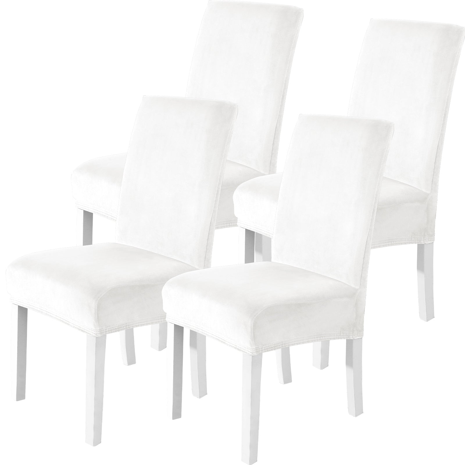 YSTYLE 4 Pieces velours élastique Chair couvertures with Backrest