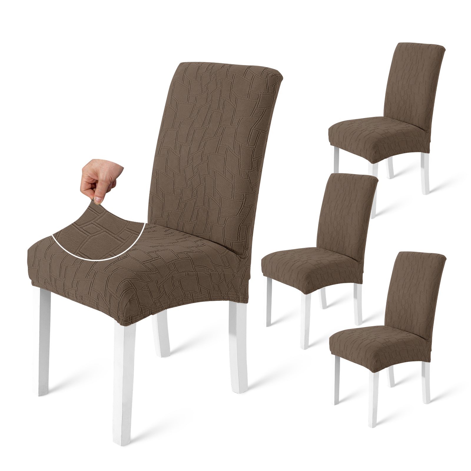 Ystyle 4 Pieces Stretch Chair Covers with Backrest Washable-YSTYLE