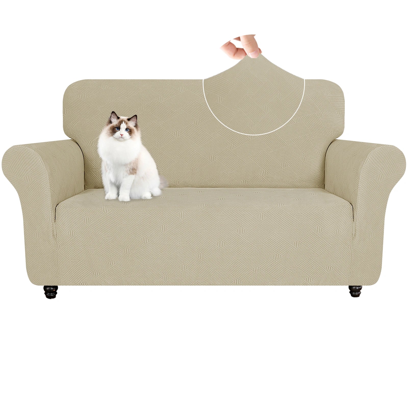 YSTYLE 2 Asientos Sofá Cubierta - Elástica, Antideslizante, Amigable con Mascotas, Lavable, Invernal - Patrón Entrelazado