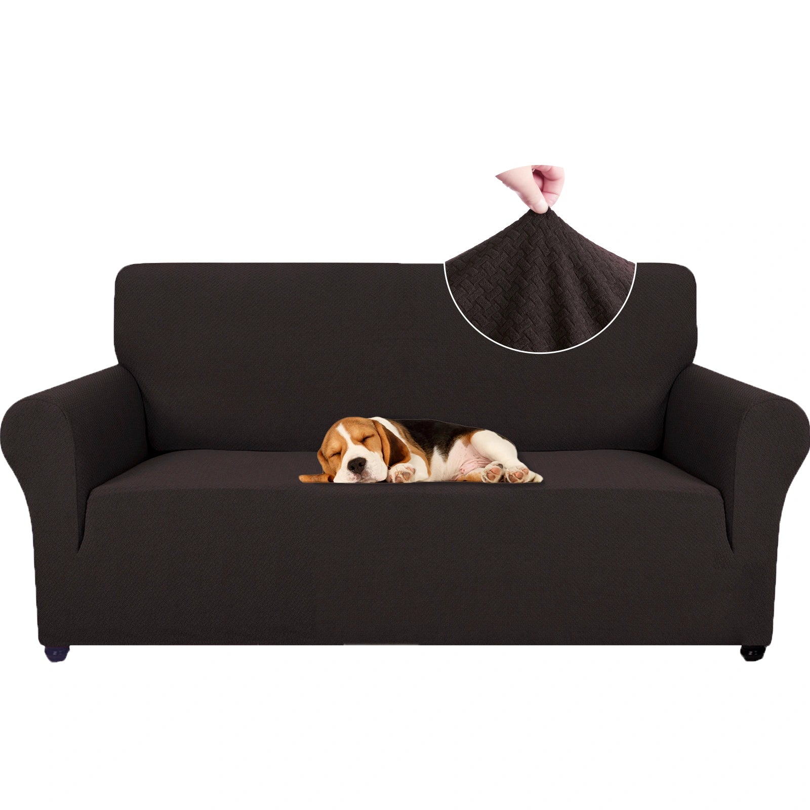 YSTYLE 2 Seater Sofa Cover – Stretch Jacquard, Anti-Slip, Cat-Proof, Washable, Full Cover-Knot