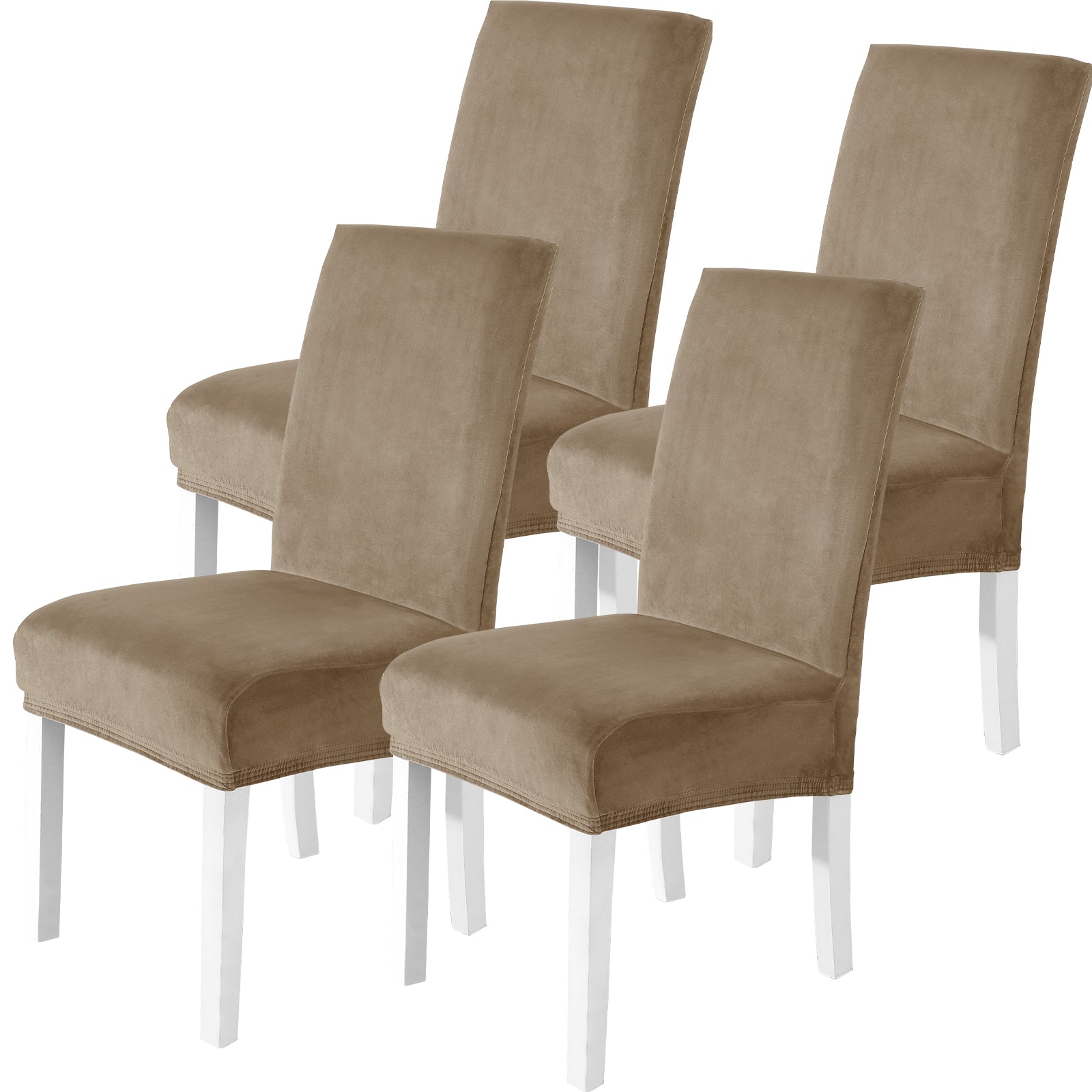 YSTYLE 4 Pieces velours élastique Chair couvertures with Backrest