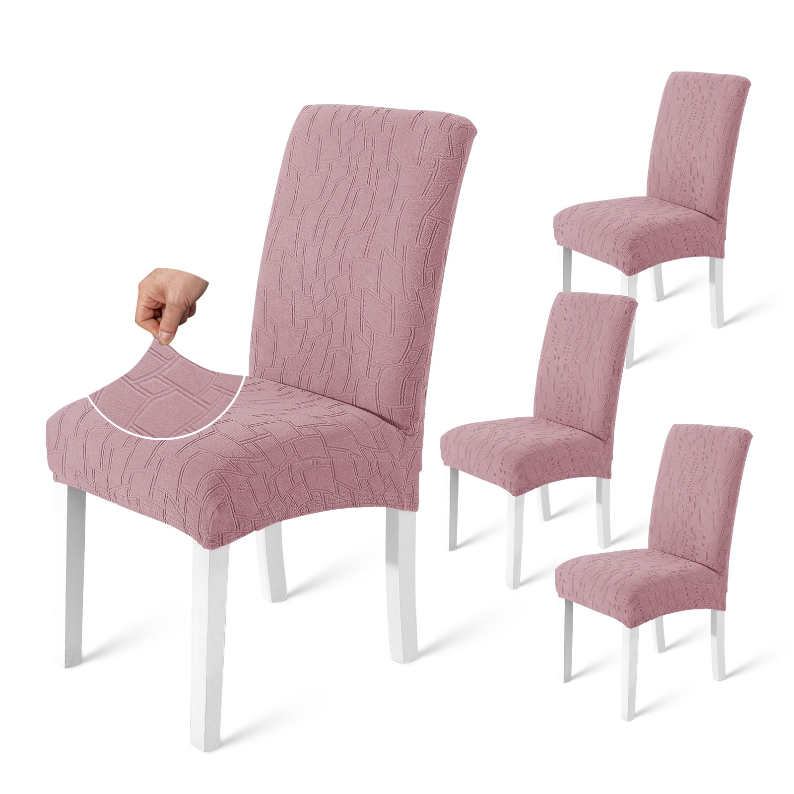 Ystyle 4 Pieces Stretch Chair Covers with Backrest Washable-YSTYLE