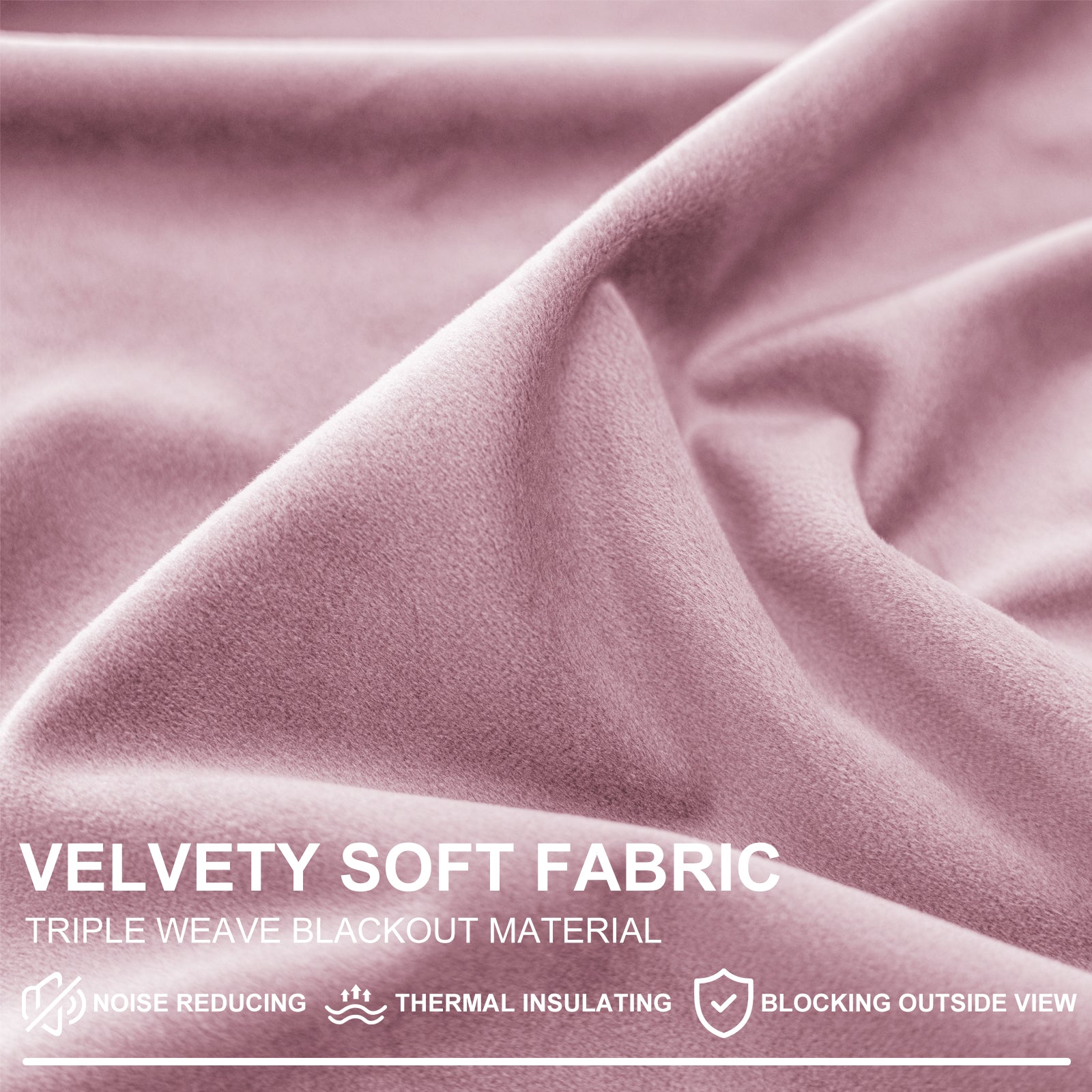 YSTYLE 2 Pieces Velvet Blackout Curtains Thermal Insulated-YSTYLE